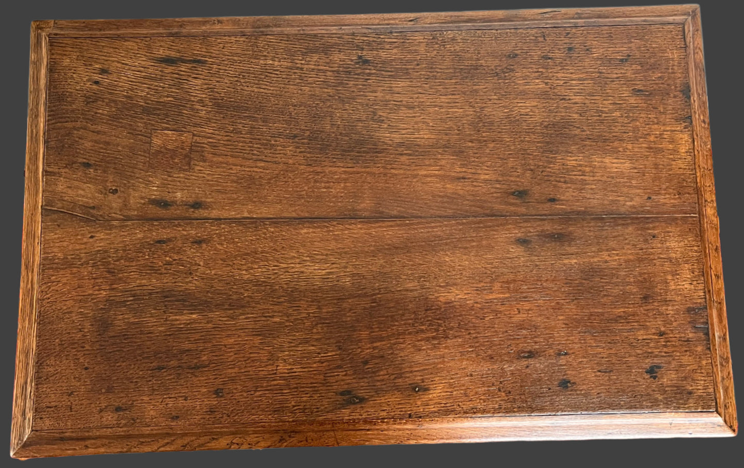Antique oak side/console table with painted legs
