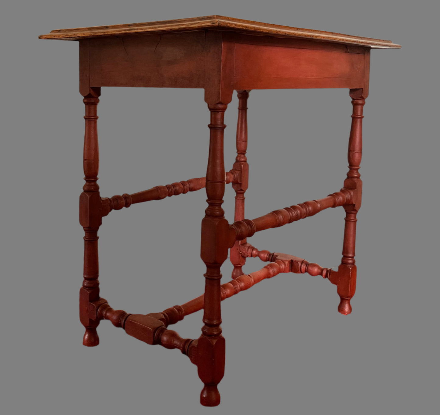 Antique oak side/console table with painted legs