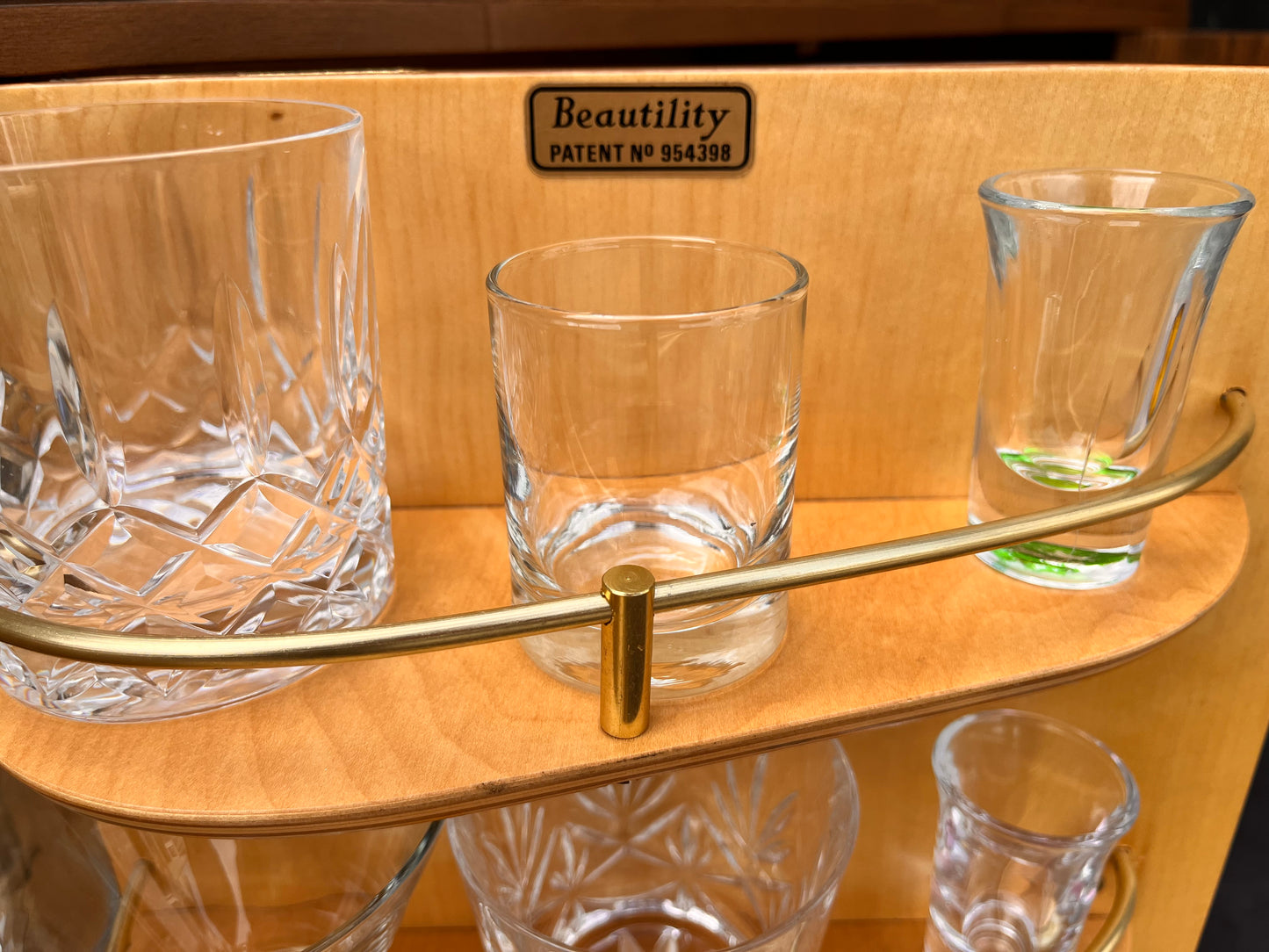 Vintage Mid Century Beautility Cocktail Bar With Clever Concealed Central Pop Out Drink Bar & Server.