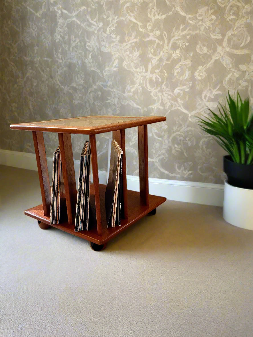 Retro Teak Coffee Table with vinyl/album/record Storage