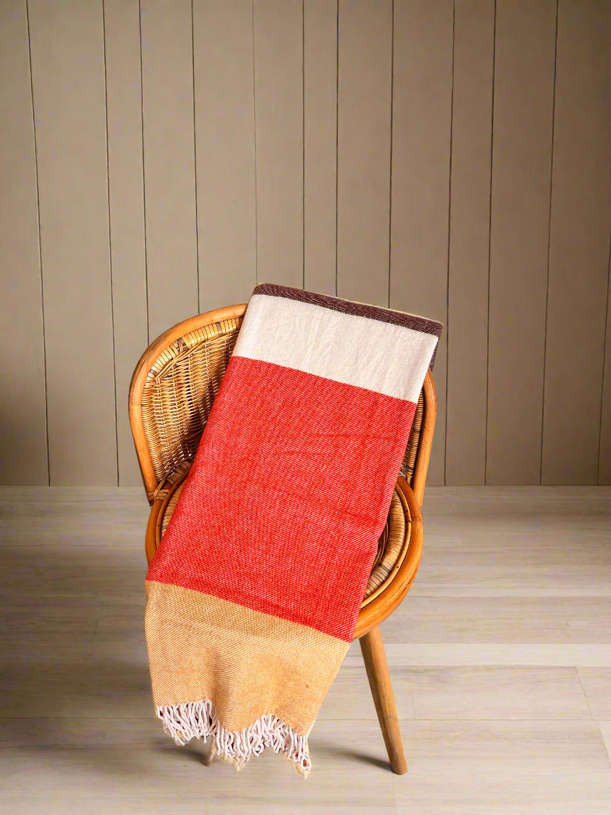 Jasper Conran Lambswool stripe throw (New)