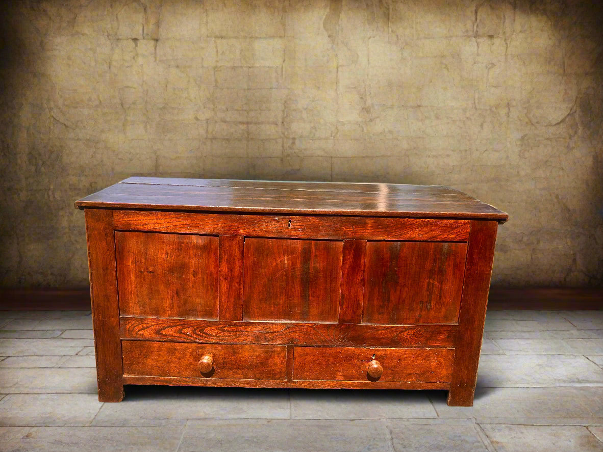 Antique Oak Coffer/Mule Chest