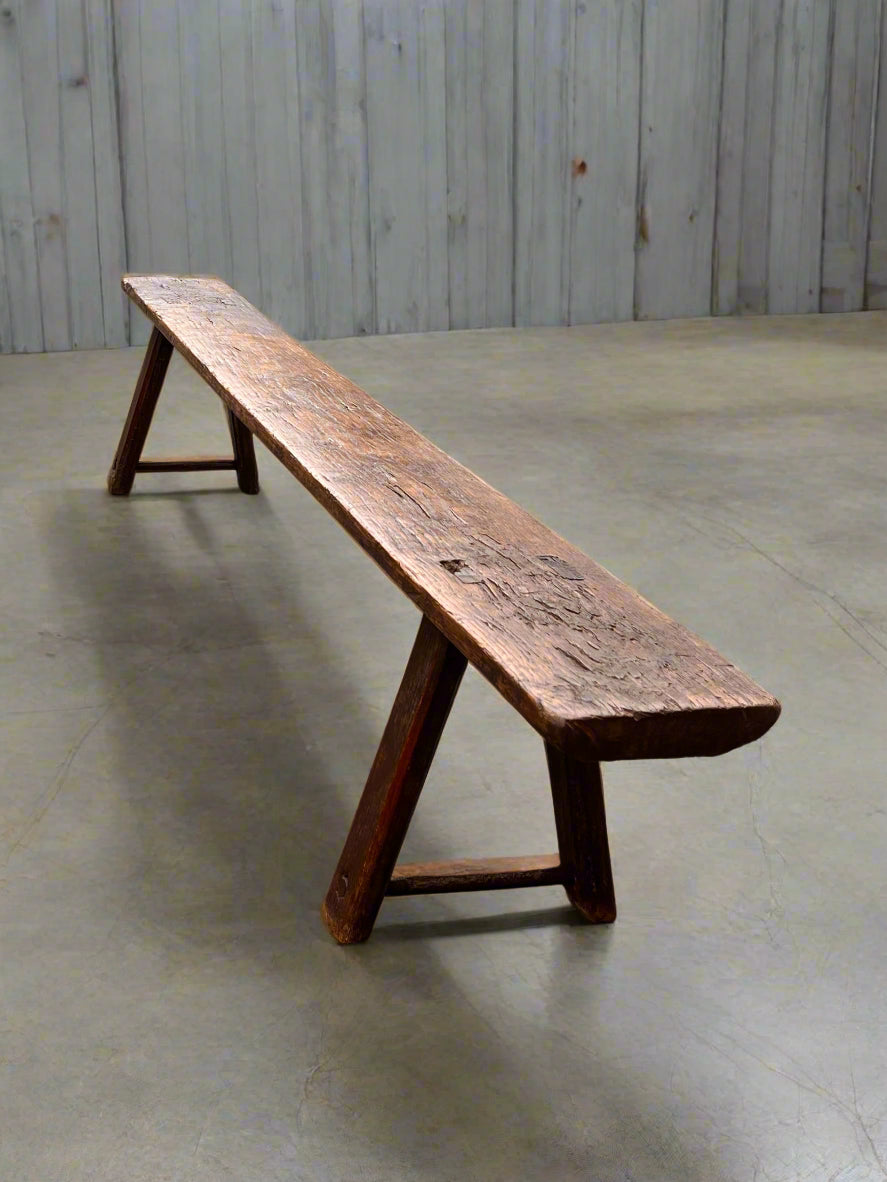 Antique Pig Bench Oak, farmhouse table bench, boot room bench