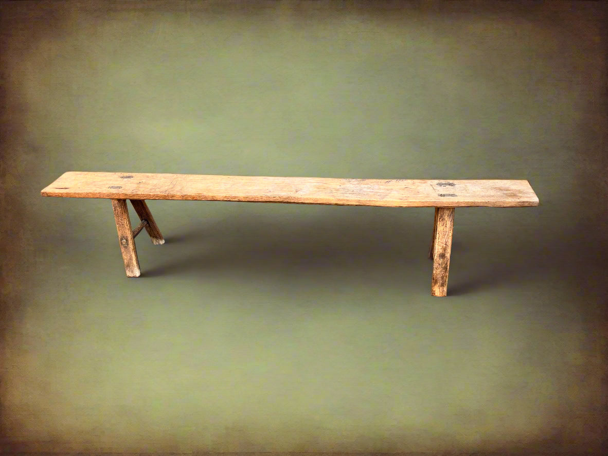 Antique Pig Bench Oak, farmhouse table bench, boot room seating
