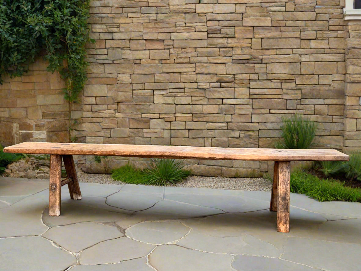 Antique Pig Bench Oak, farmhouse table bench, boot room seating