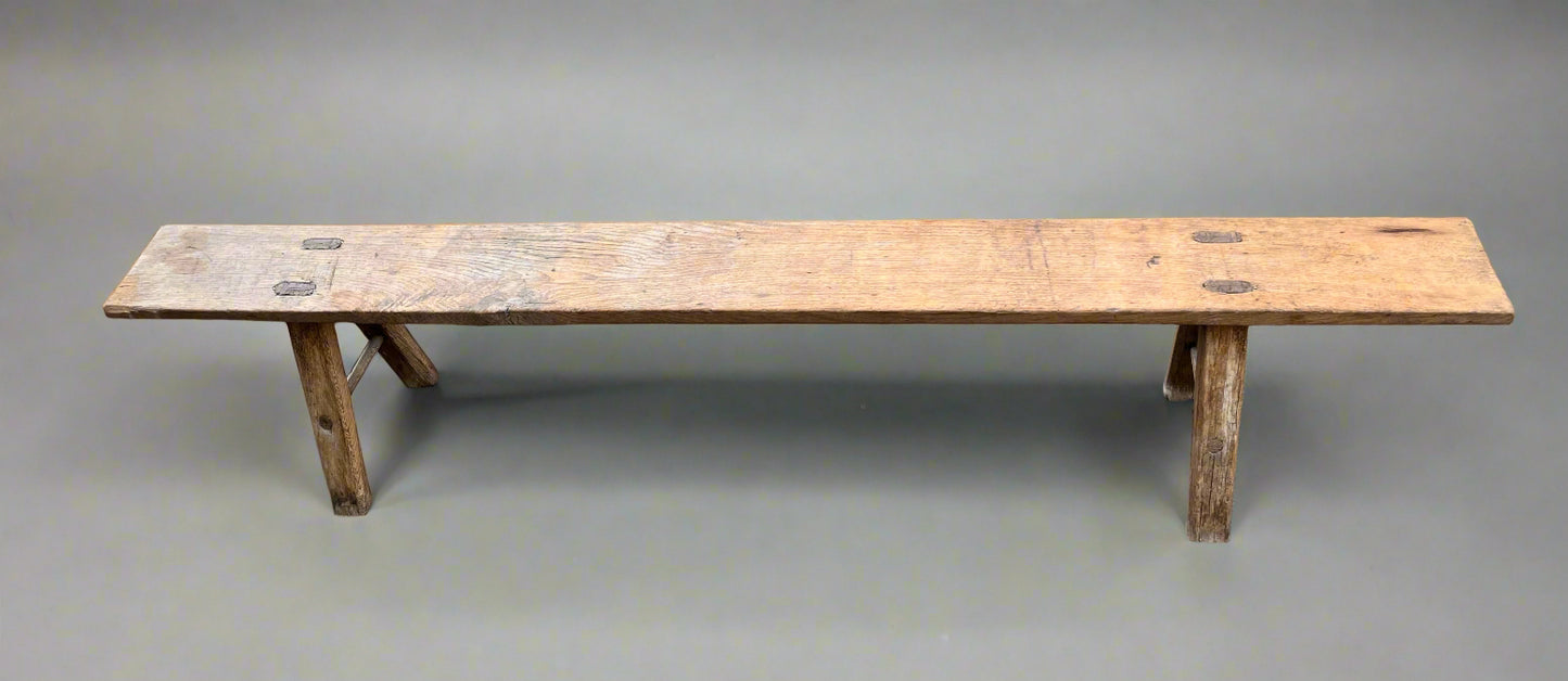 Antique Pig Bench Oak, farmhouse table bench, boot room seating