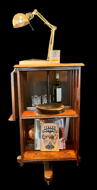 Antique oak revolving bookcase