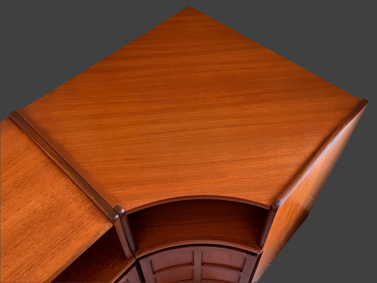 Vintage Teak Nathan Squares Corner Cabinet