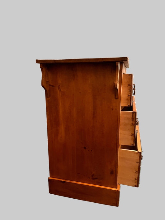 A Small Antique Art Nouveau Pine Chest of Drawers