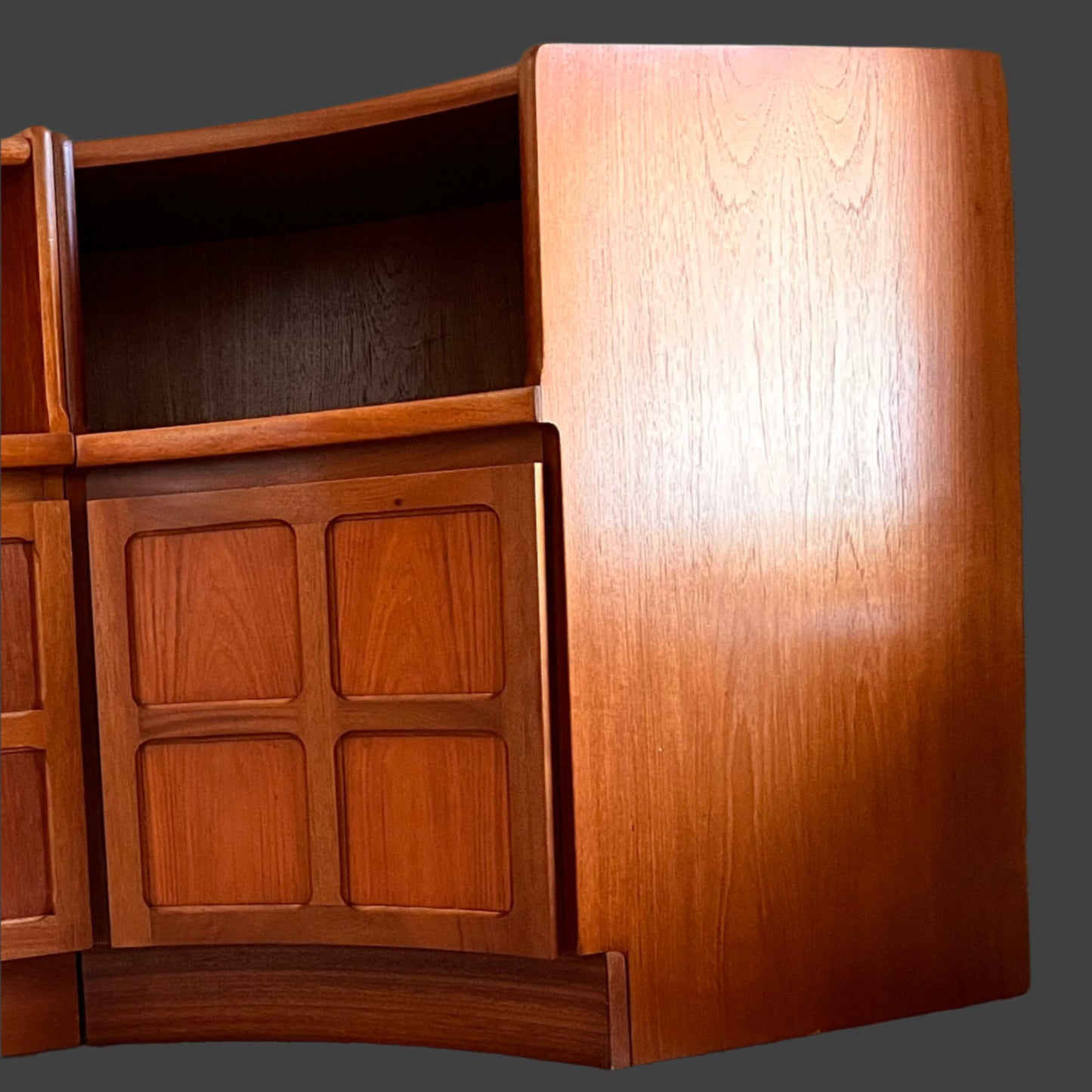Vintage Teak Nathan Squares Corner Cabinet
