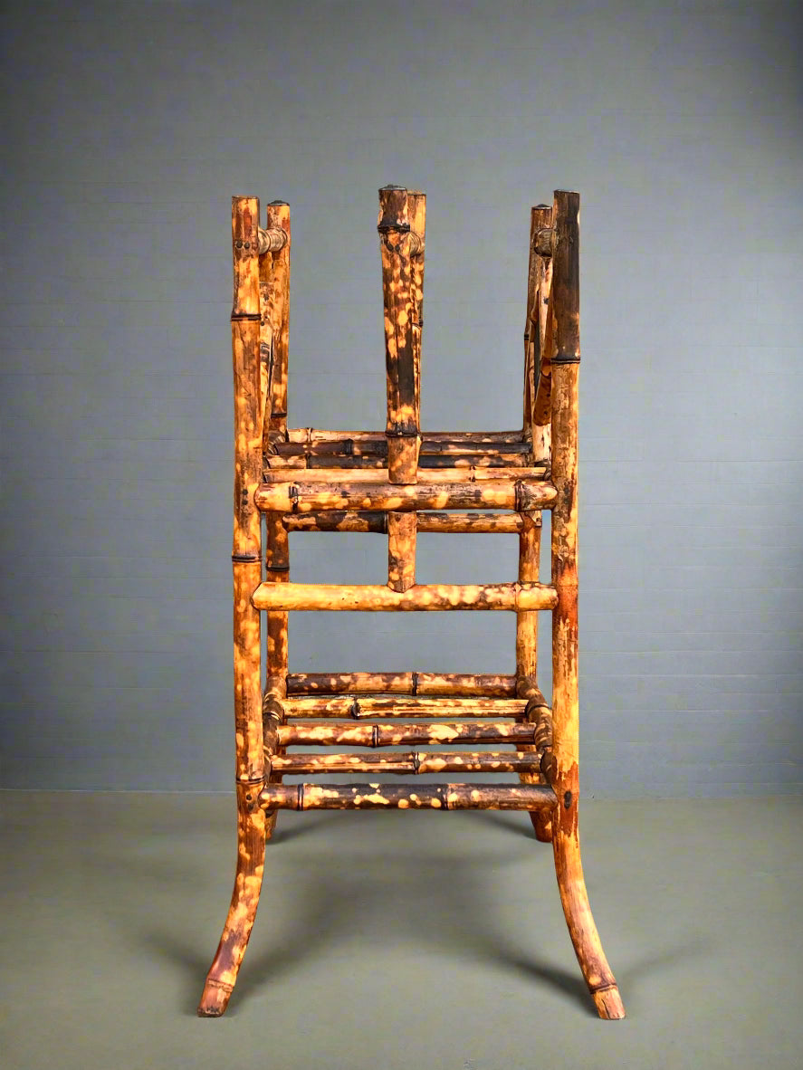Vintage Bamboo Magazine Rack with Japanesque Lacquer Finish, early 1900's unique towel rack
