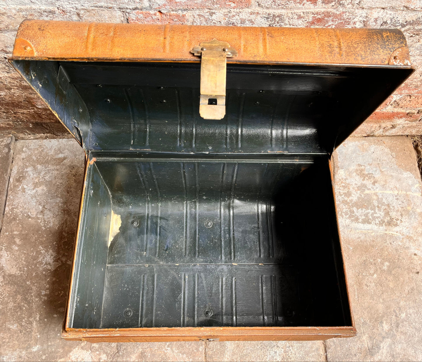 Vintage Metal Trunk Vintage 1930s Coffee Table Toy Box Chest