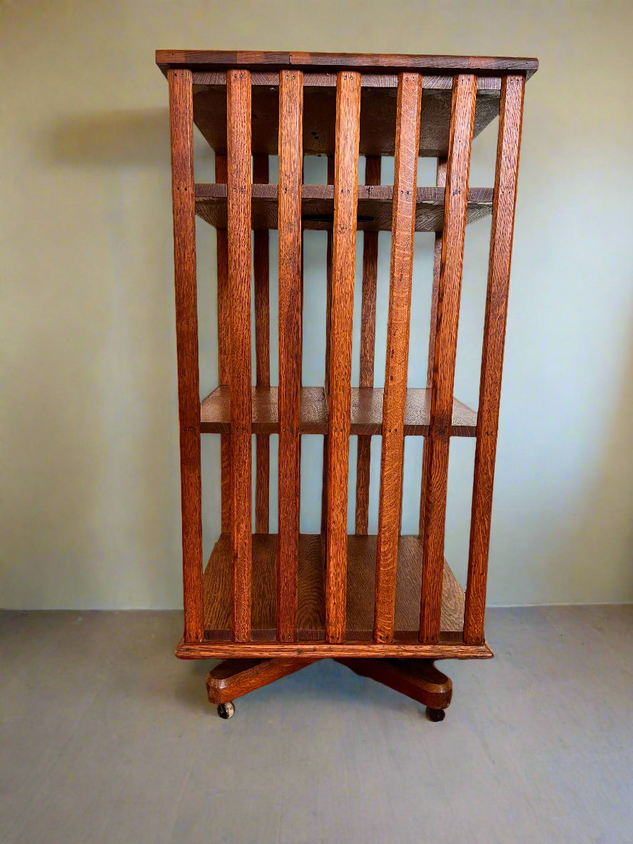 Revolving Oak Bookcase early 1900's