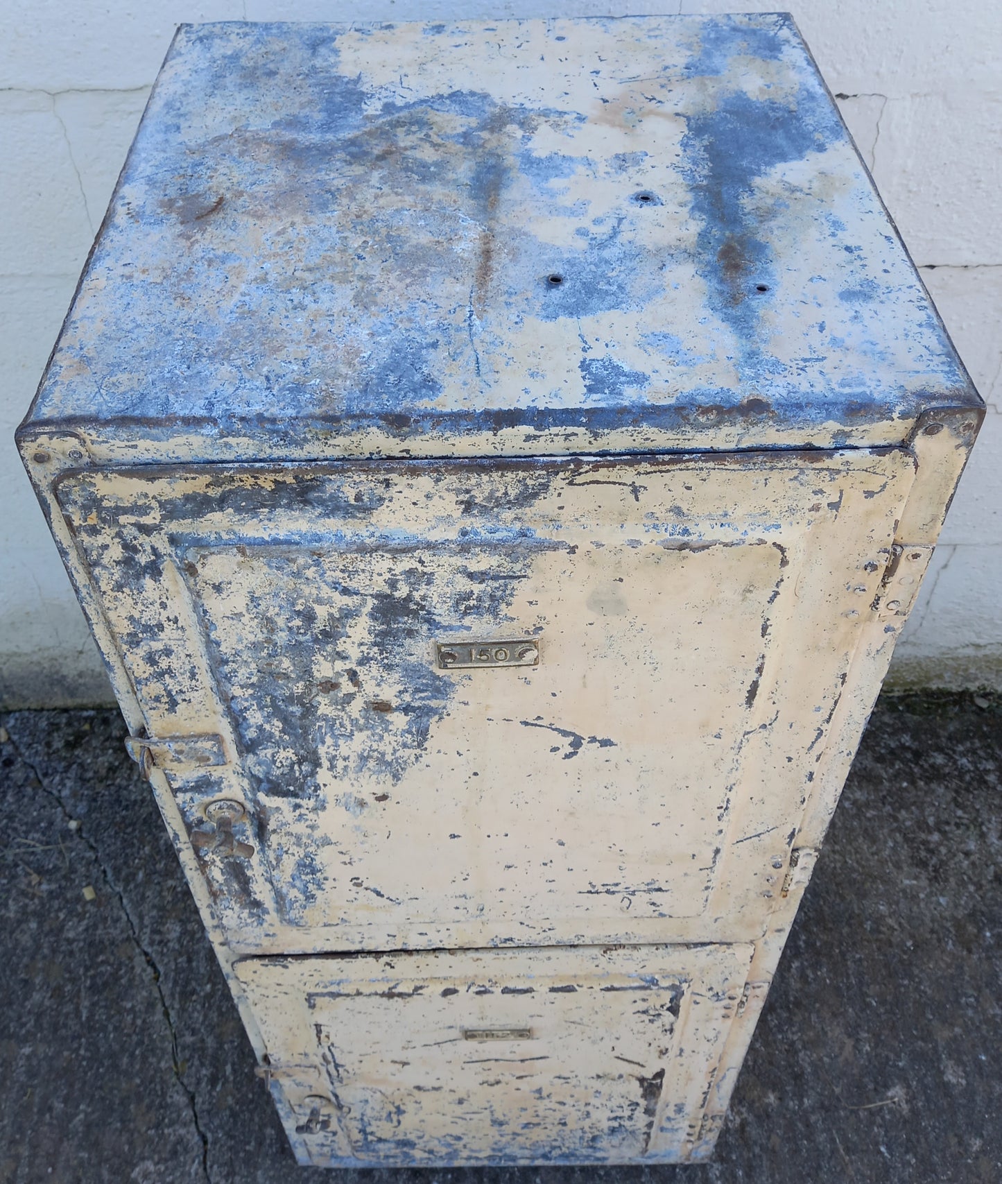 Vintage galvanized steel lockers