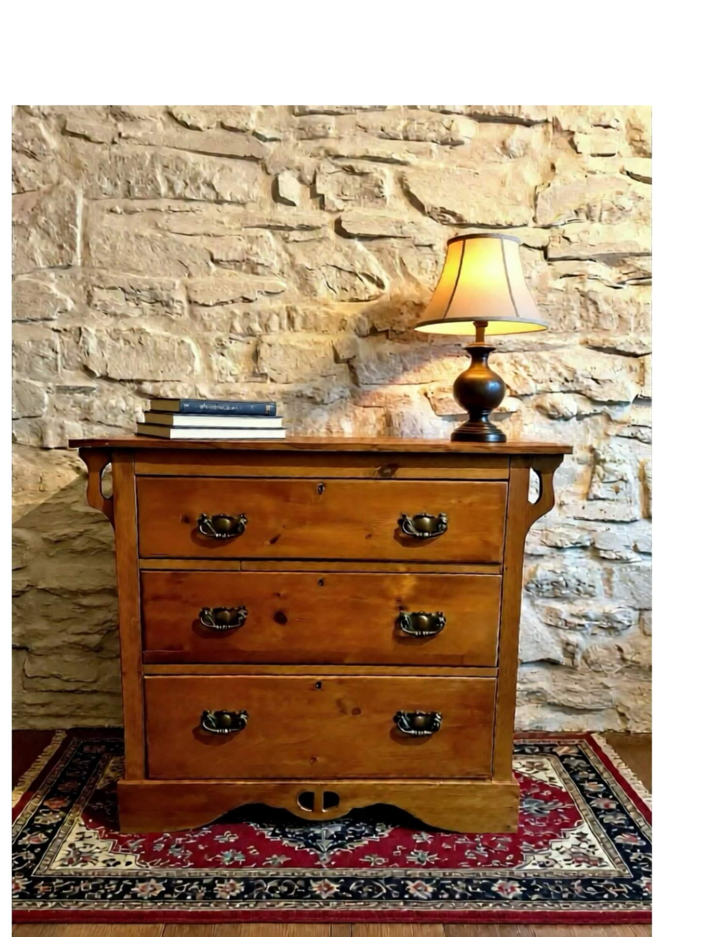 A Small Antique Art Nouveau Pine Chest of Drawers