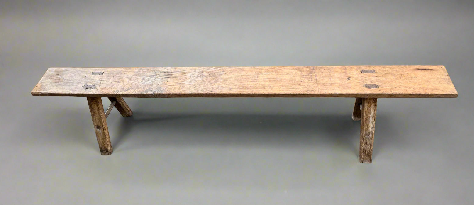 Antique Pig Bench Oak, farmhouse table bench, boot room seating