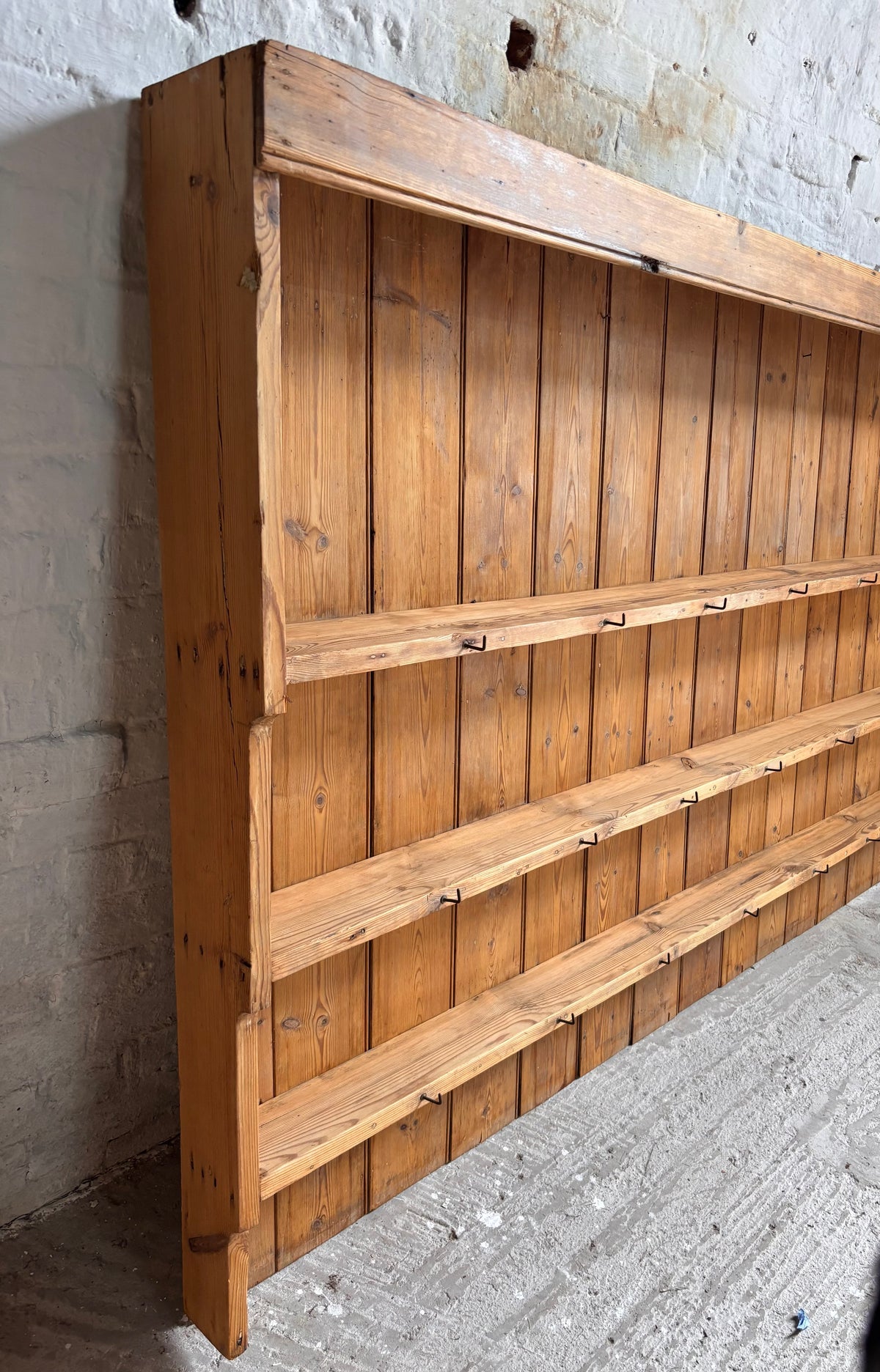 Antique Very Large Victorian Pine Dresser Rack