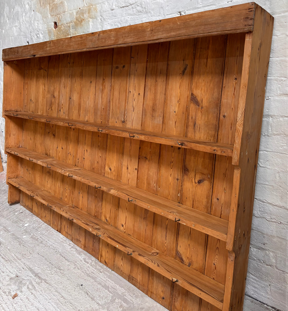 Antique Very Large Victorian Pine Dresser Rack