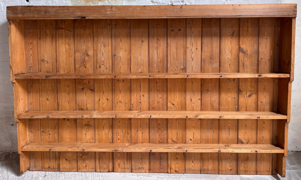 Antique Very Large Victorian Pine Dresser Rack