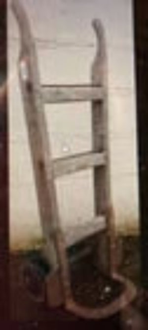 Antique wooden sack truck - Supplied by “F. PARR, Dean Street, Birmingham”.