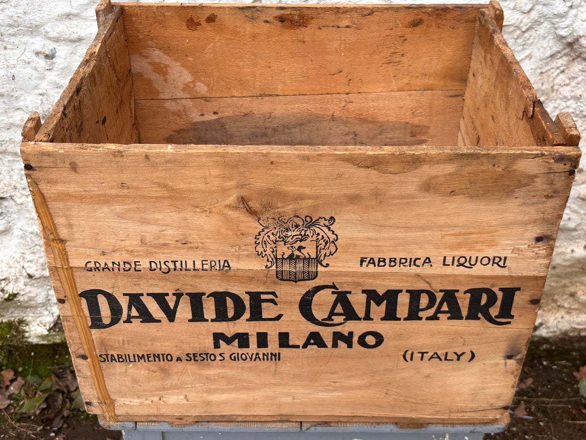 Authentic Vintage Wooden Campari Crate