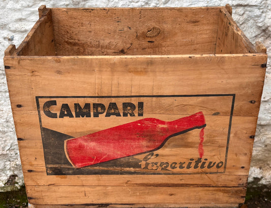Authentic Vintage Wooden Campari Crate