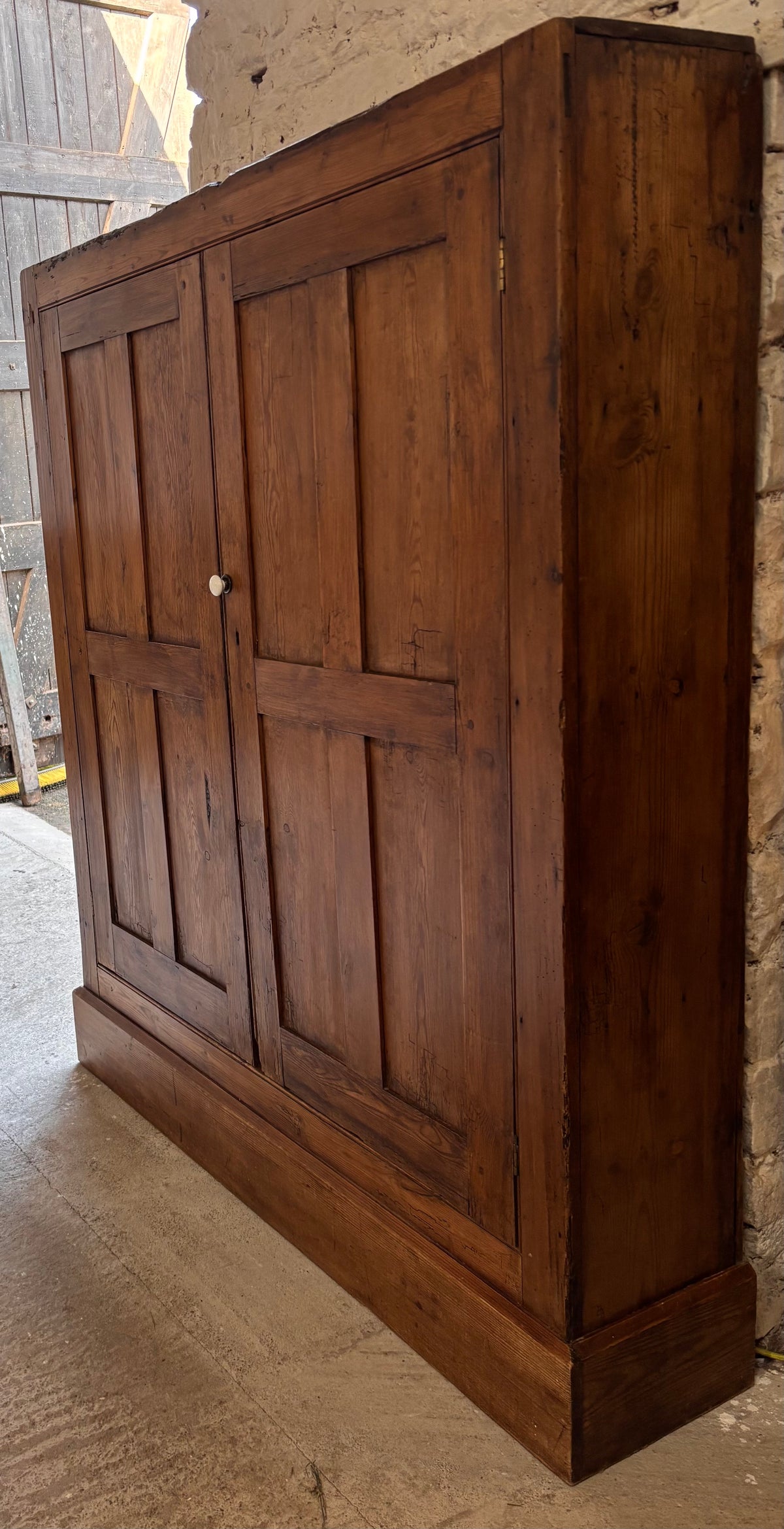 Antique Victorian Pine School Cupboard - Rare Shallow Depth - Slim Larder / Hallway Storage