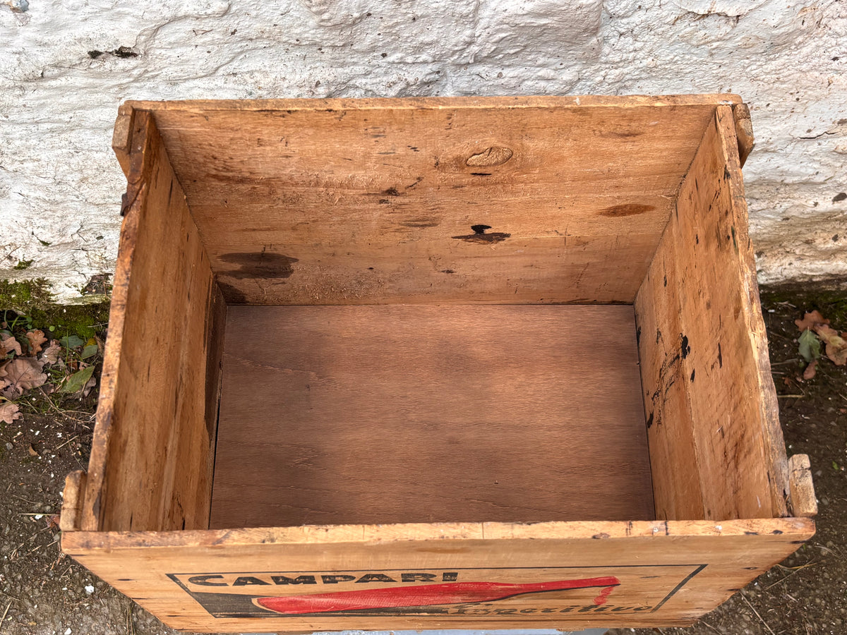 Authentic Vintage Wooden Campari Crate