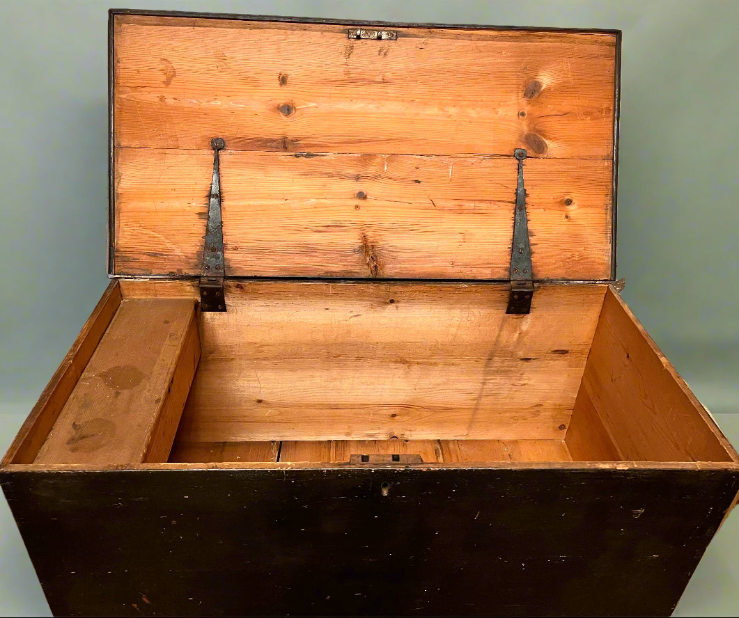 Antique Pine Chest Black