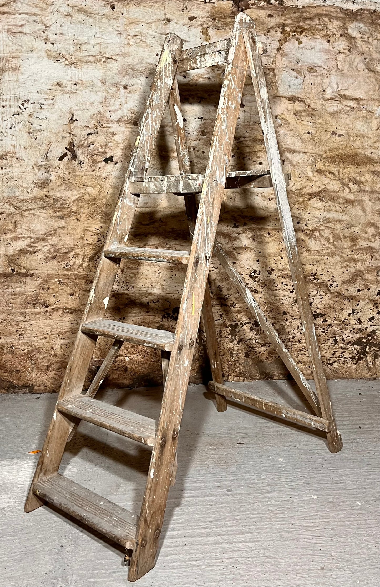 Vintage A-Frame Wooden Step Ladder