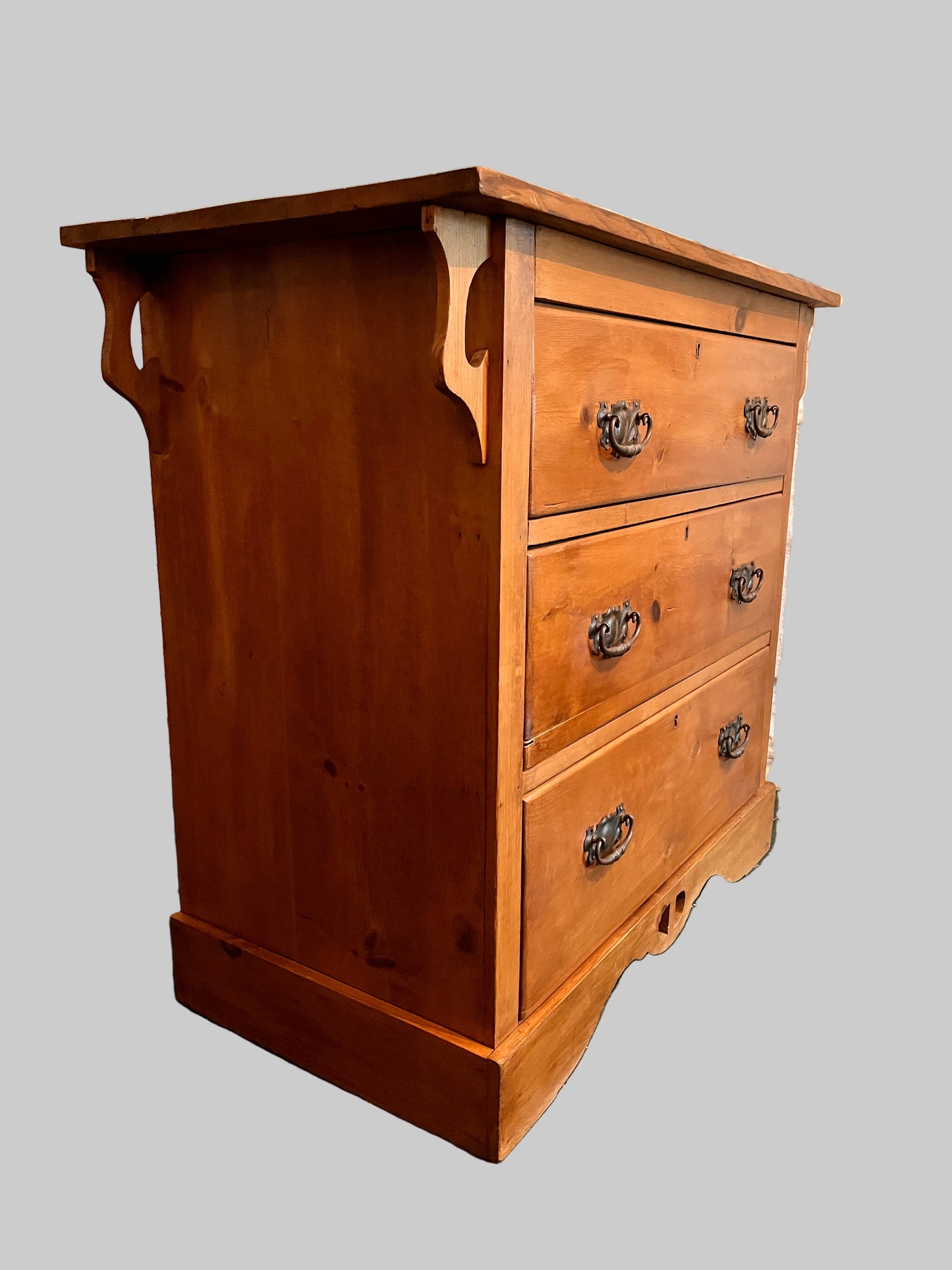 A Small Antique Art Nouveau Pine Chest of Drawers