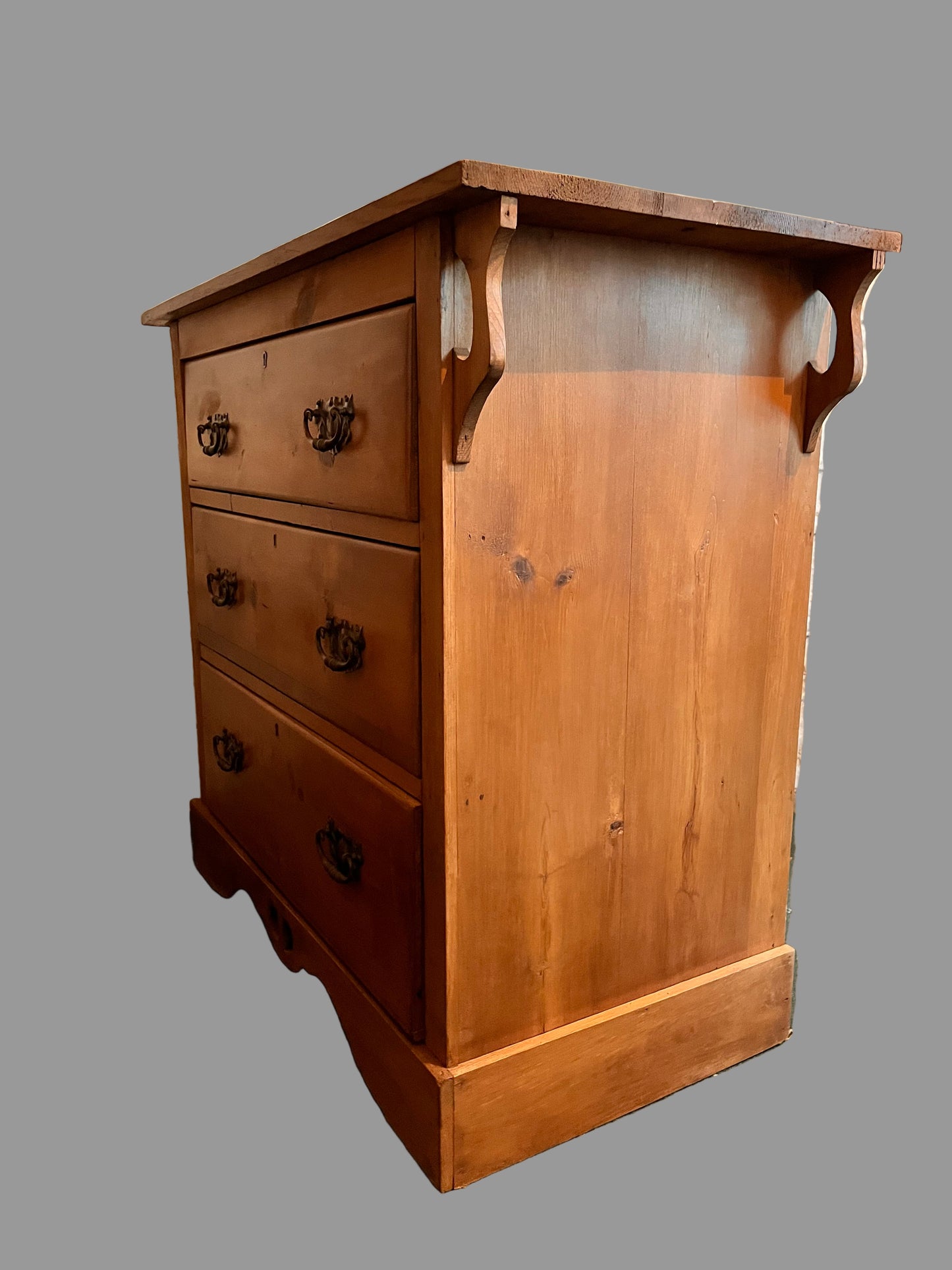 A Small Antique Art Nouveau Pine Chest of Drawers