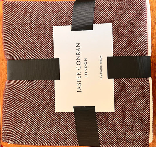 Jasper Conran Lambswool stripe throw (New)