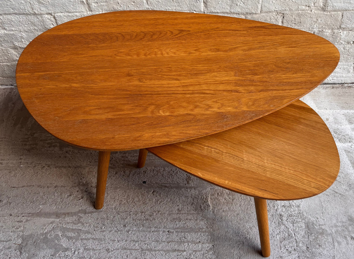 Mid-century Modern Style Pebble nest of Two Tables