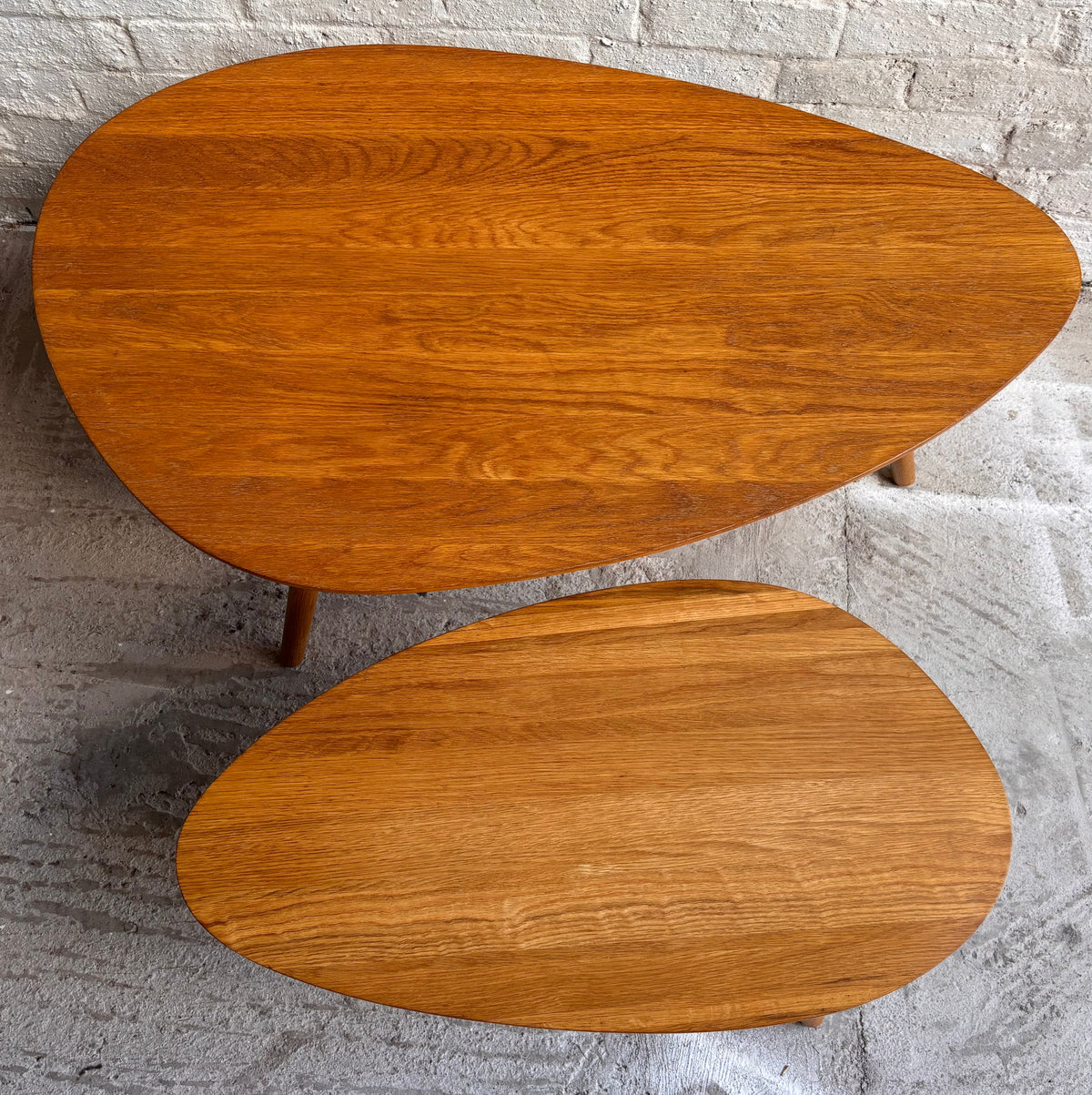Mid-century Modern Style Pebble nest of Two Tables