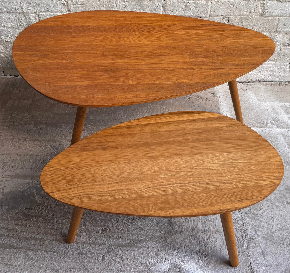 Mid-century Modern Style Pebble nest of Two Tables