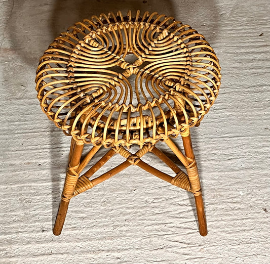 Mid Century Italian Bamboo Stool By Franco Albini