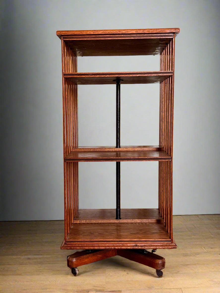 Revolving Oak Bookcase early 1900's