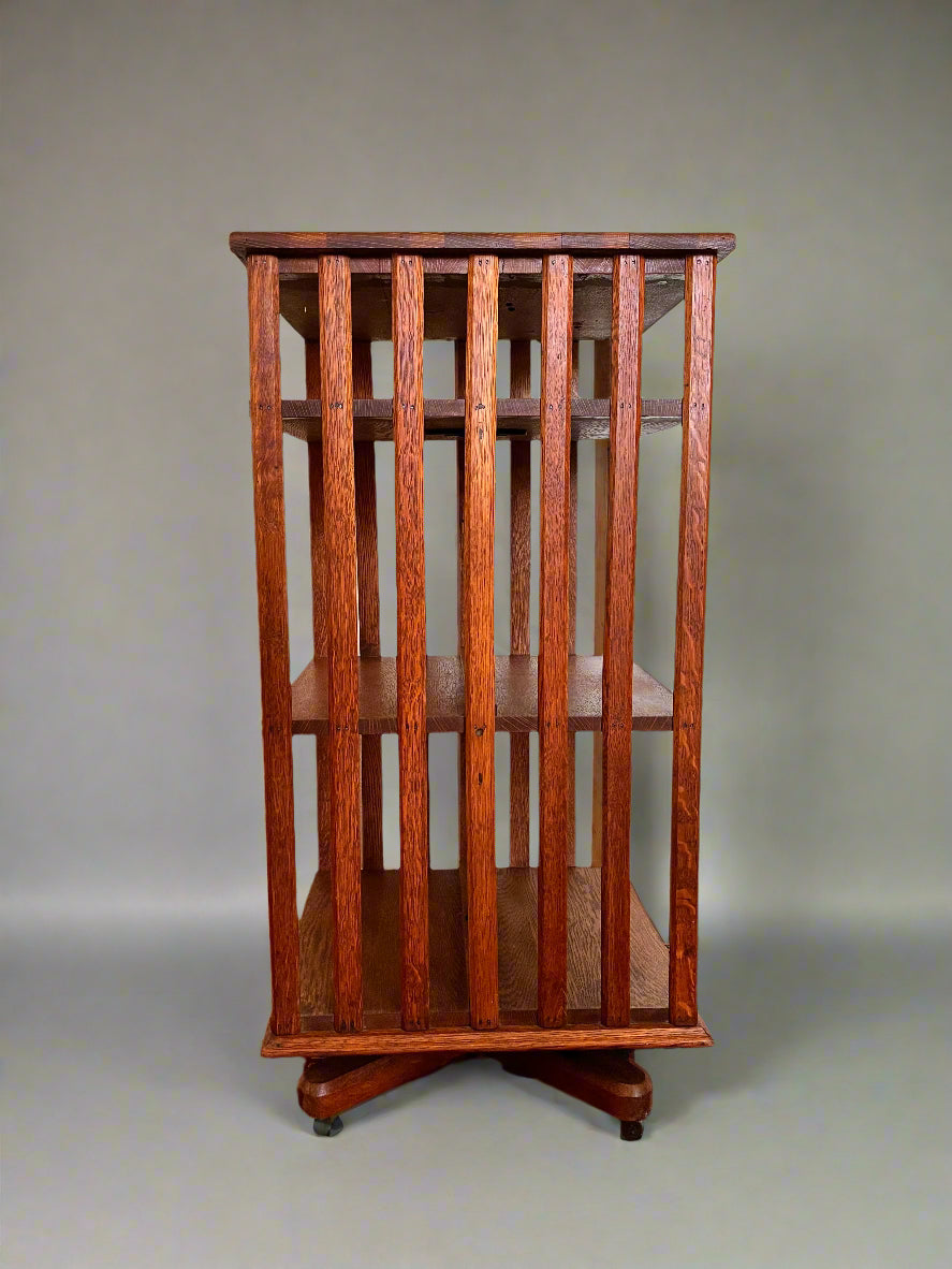 Revolving Oak Bookcase early 1900's