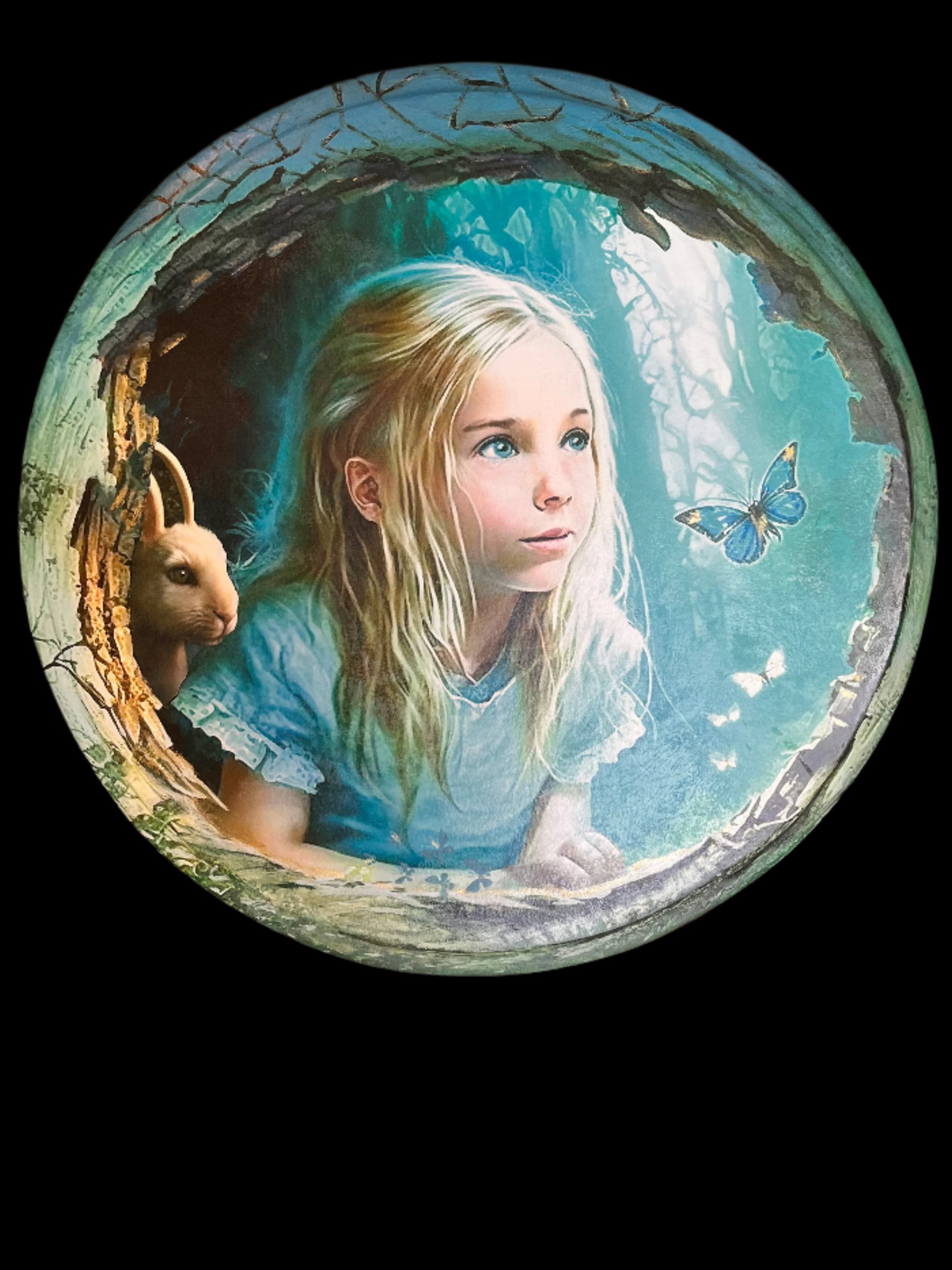 Side table with Alice in Wonderland decoupage