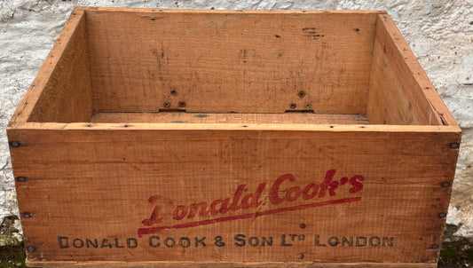 Vintage Donald Cook & Sons Ltd London Wooden Corned Beef Crate