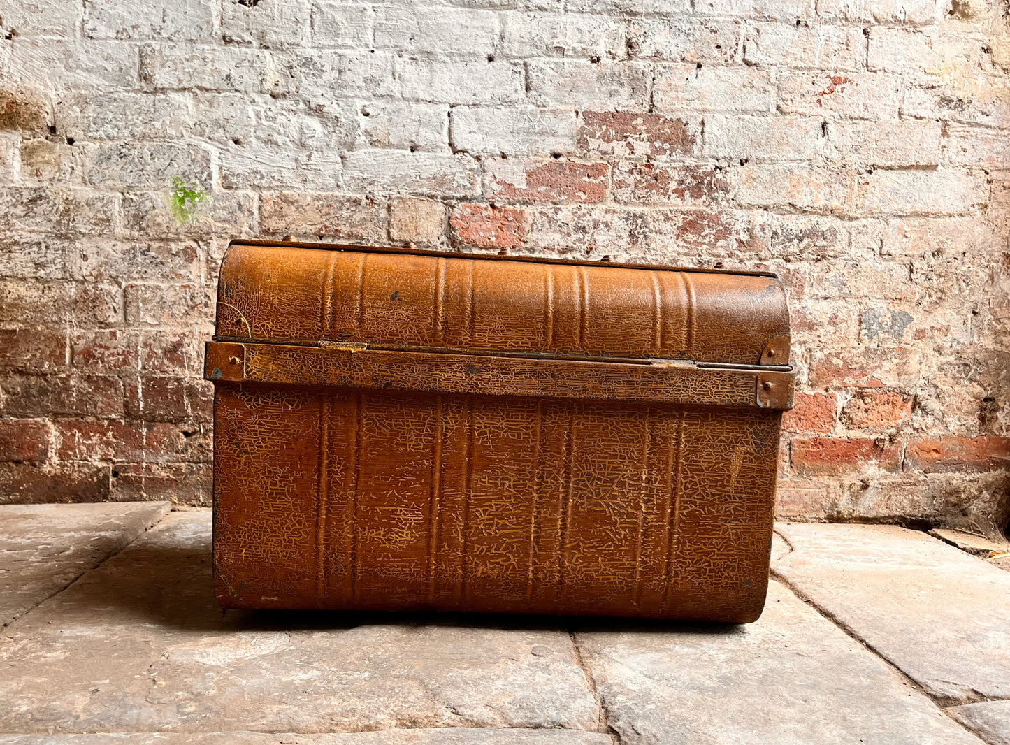 Vintage Metal Trunk Vintage 1930s Coffee Table Toy Box Chest
