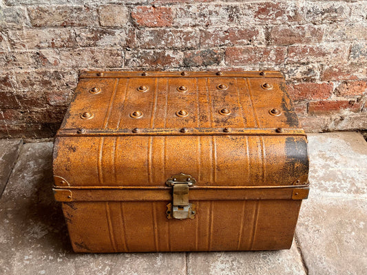 Vintage Metal Trunk Vintage 1930s Coffee Table Toy Box Chest
