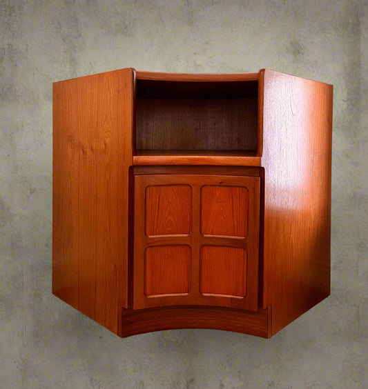 Vintage Teak Nathan Squares Corner Cabinet