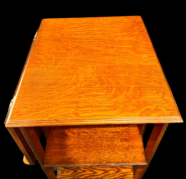 Antique oak revolving bookcase