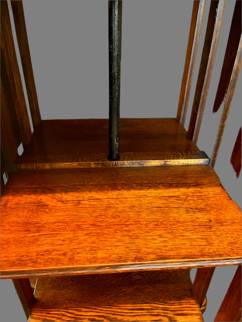 Antique oak revolving bookcase